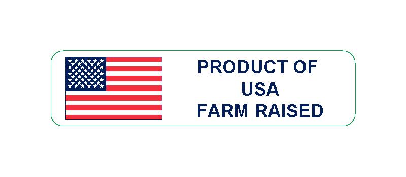 USA Farm Raised Label 250/Roll
