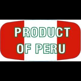Product of Peru Origin Label Red Green White Short Oval 1000 Count/Roll 60 Rolls/Case 60000 Count/Case