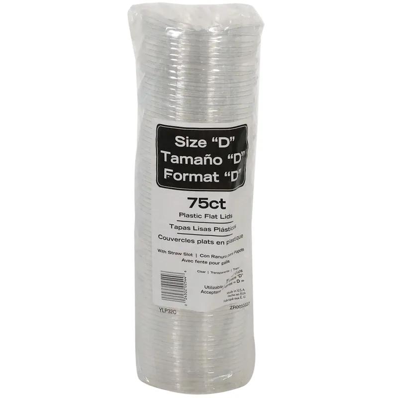 EarthChoice® Lid Flat 4.3X0.3 IN RPET Clear For 32 OZ Cold Cup With Hole 975/Case