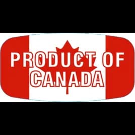 Product of Canada Origin Label Red White Short Oval 1000 Count/Roll 60 Rolls/Case 60000 Count/Case