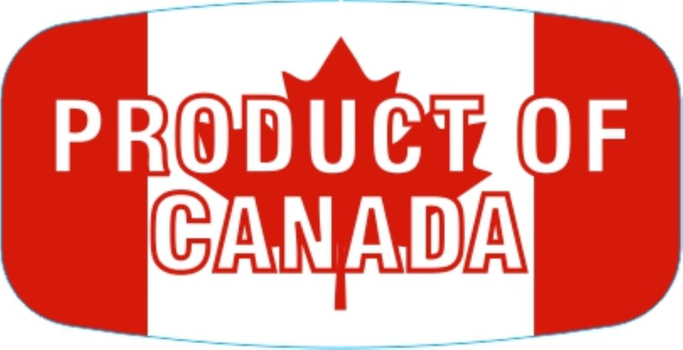 Product of Canada Origin Label Red White Short Oval 1000 Count/Roll 60 Rolls/Case 60000 Count/Case