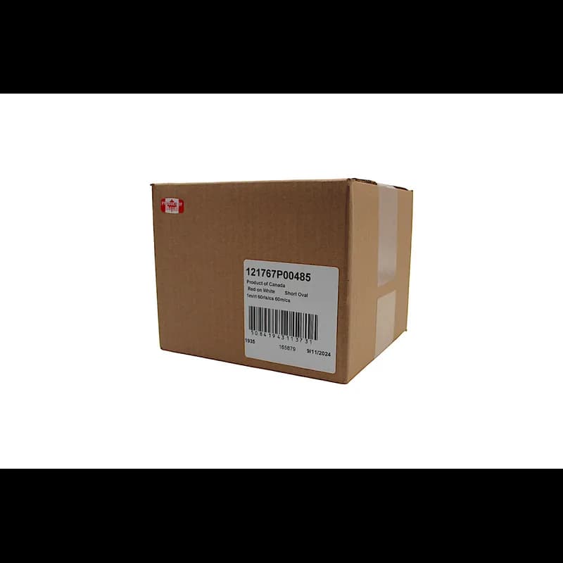 Product of Canada Origin Label Red White Short Oval 1000 Count/Roll 60 Rolls/Case 60000 Count/Case