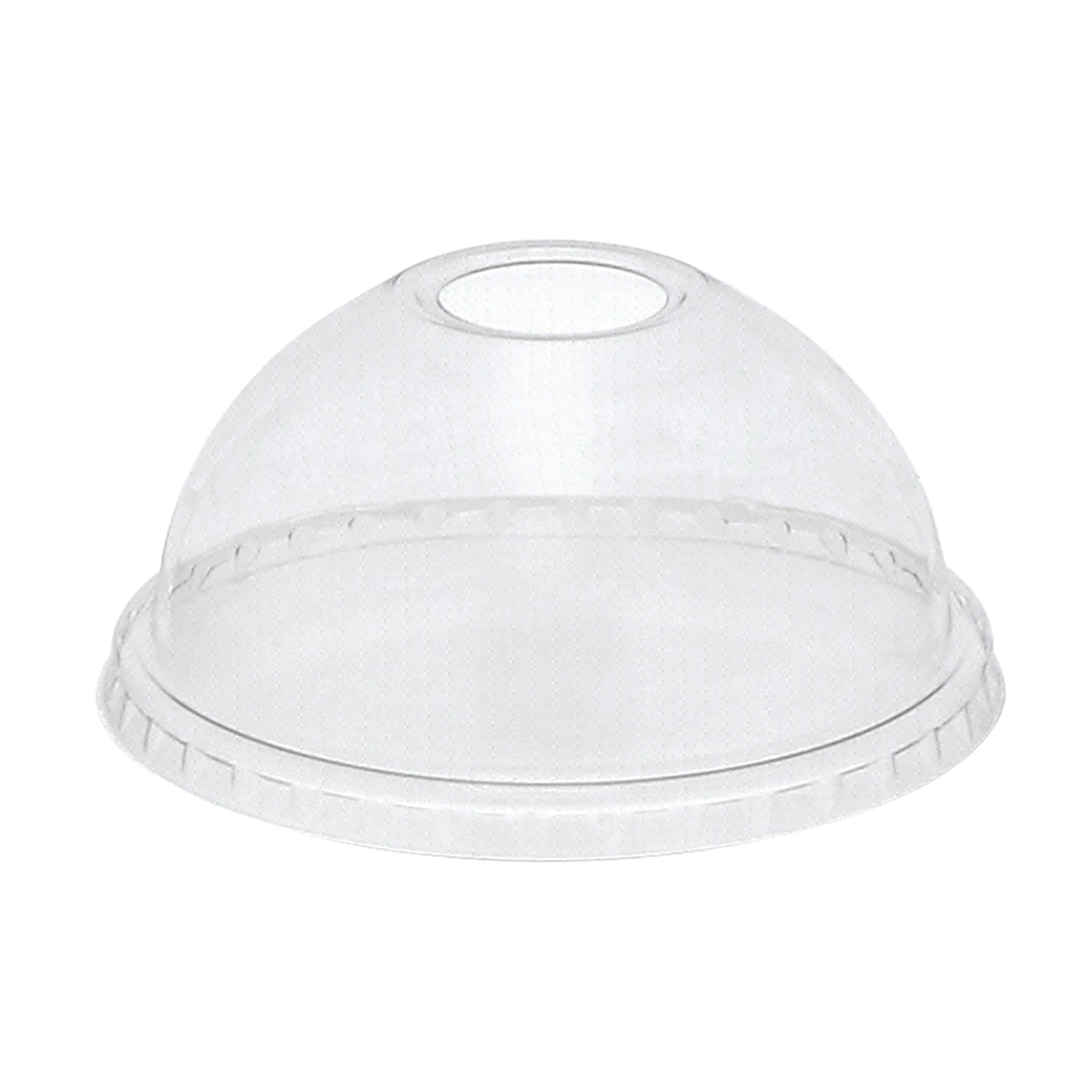 EarthChoice® Lid High Dome 3.9X1.8 IN RPET Clear For 12-24 OZ Cold Cup With Hole 900/Case
