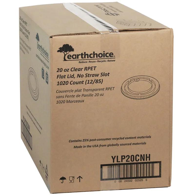 EarthChoice® Lid Flat 3.8X0.3 IN RPET Clear For 20 OZ Cold Cup No Hole 1020/Case
