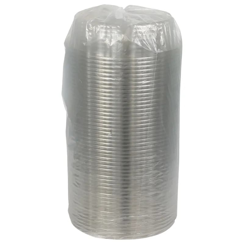 Deli Container Base & Lid Combo With Flat Lid 64 OZ 4 Compartment PET Clear Round 100/Case