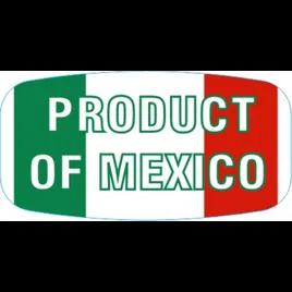Product of Mexico Origin Label 0.625X1.25 IN Red Green White Short Oval 1000 Count/Roll 60 Rolls/Case 60000 Count/Case