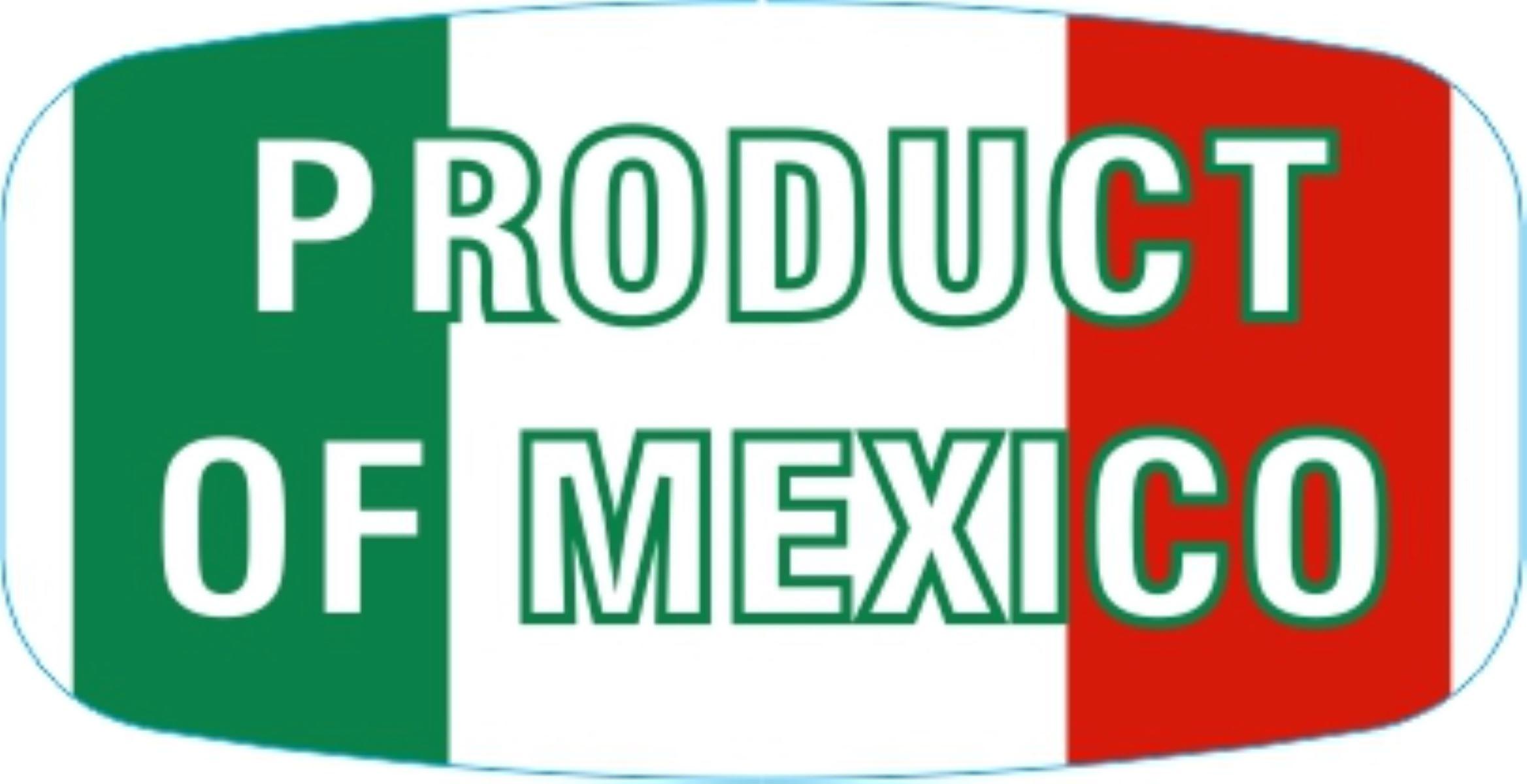 Product of Mexico Origin Label 0.625X1.25 IN Red Green White Short Oval 1000 Count/Roll 60 Rolls/Case 60000 Count/Case