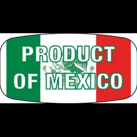 Product Of Mexico Label 0.625X1.25 IN Multicolor Oval 1000/Roll