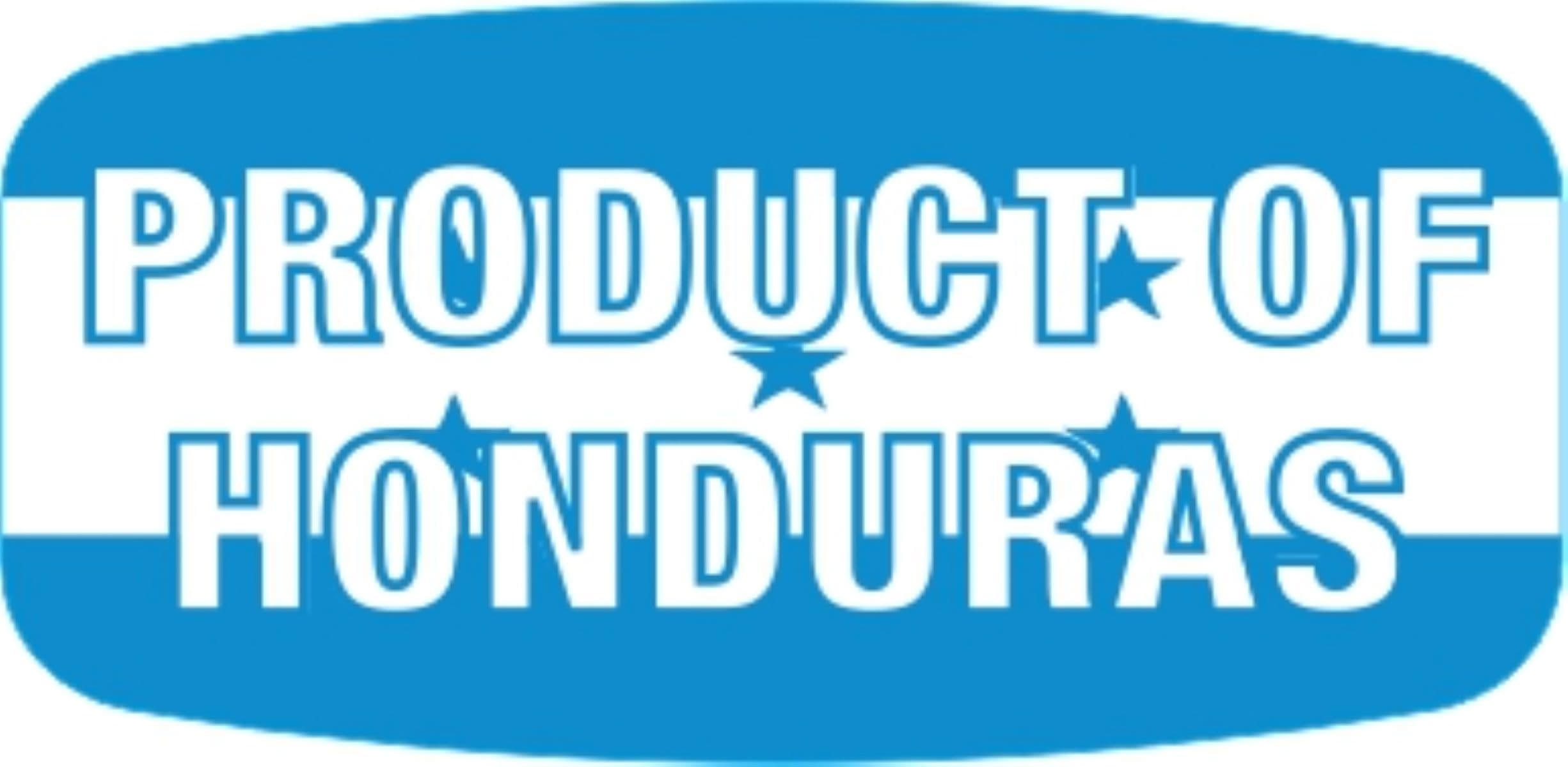 Product of Honduras Origin Label Blue White Short Oval 1000 Count/Roll 60 Rolls/Case 60000 Count/Case