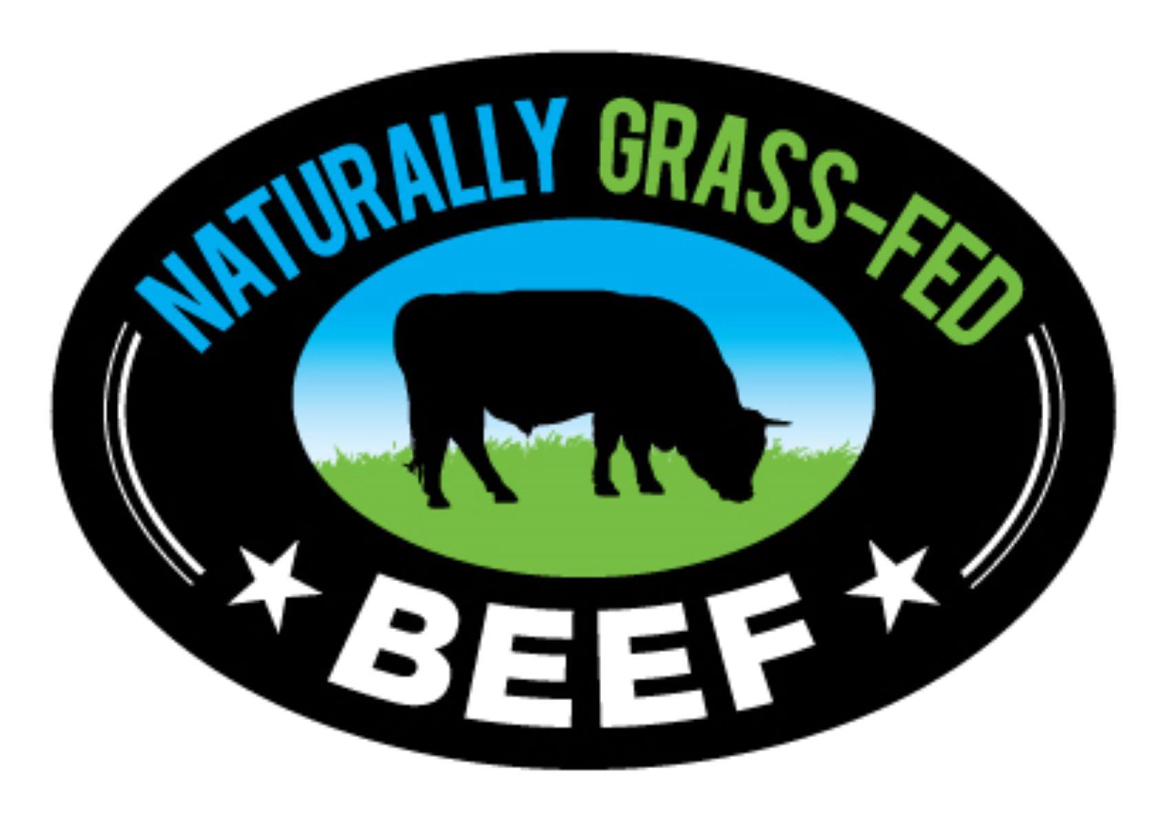 Naturally Grass-Fed Beef Meat Beef Label 0.84375X1.25 IN Cyan Green Black Oval 1000 Count/Roll 20 Rolls/Case