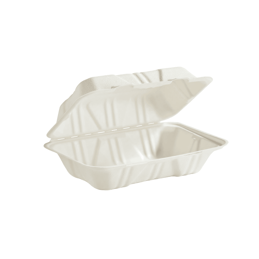 Hoagie & Sub Take-Out Container Hinged With Dome Lid 6X9X3 IN Molded Fiber Rectangle 200/Case