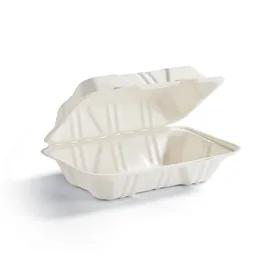 Hoagie & Sub Take-Out Container Hinged With Dome Lid 6X9X3 IN Molded Fiber Rectangle 200/Case