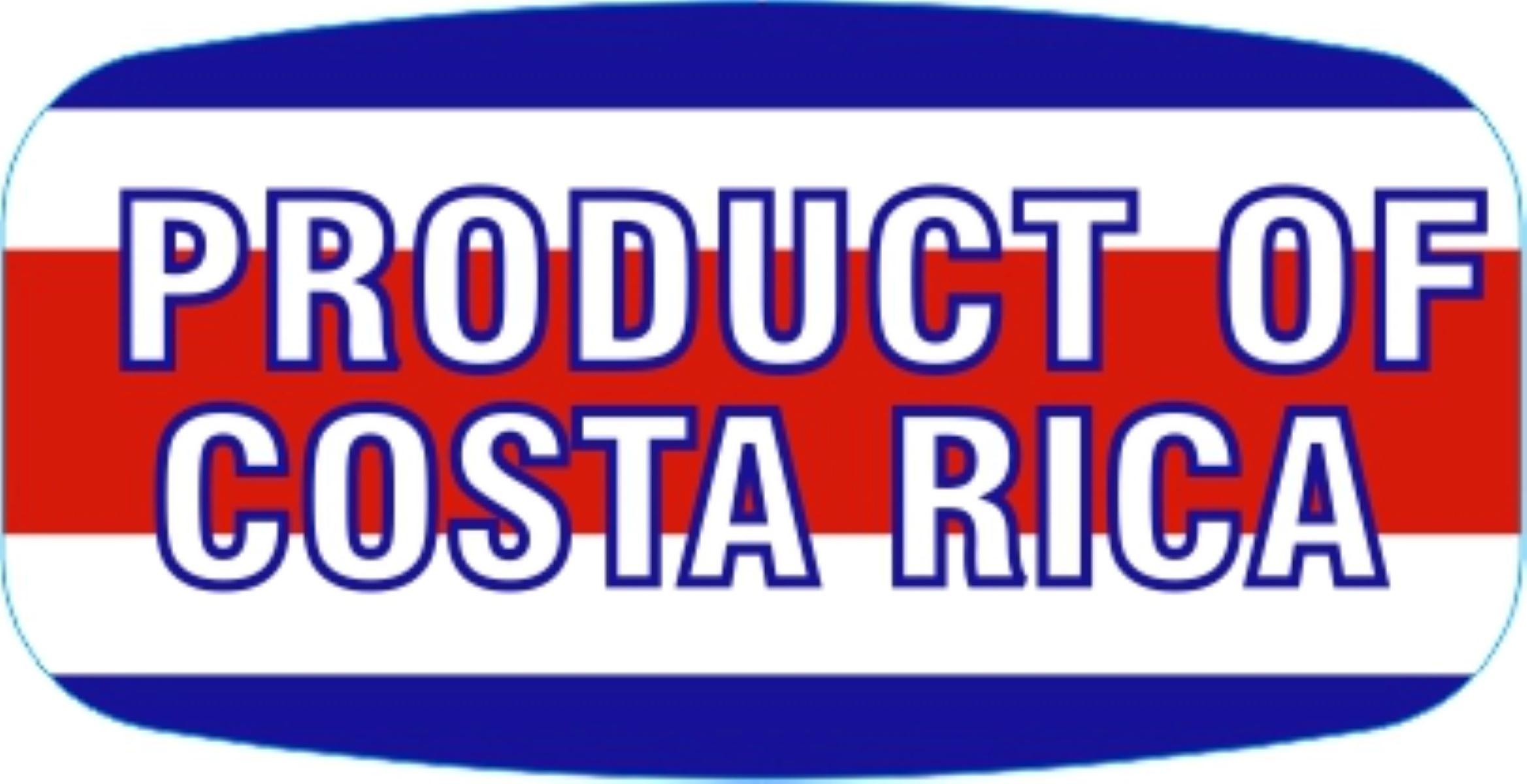 Product of Costa Rica Origin Label 0.625X1.25 IN Red Blue White Short Oval 1000 Count/Roll 60 Rolls/Case