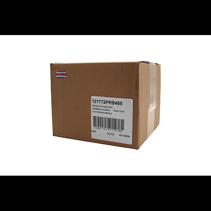 Product of Costa Rica Origin Label 0.625X1.25 IN Red Blue White Short Oval 1000 Count/Roll 60 Rolls/Case