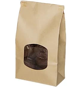 Bagcraft® Bag 6X2.75X9.5 IN Paper Poly Blend Kraft With Tin Ties Closure Stand Up With Window 500/Case