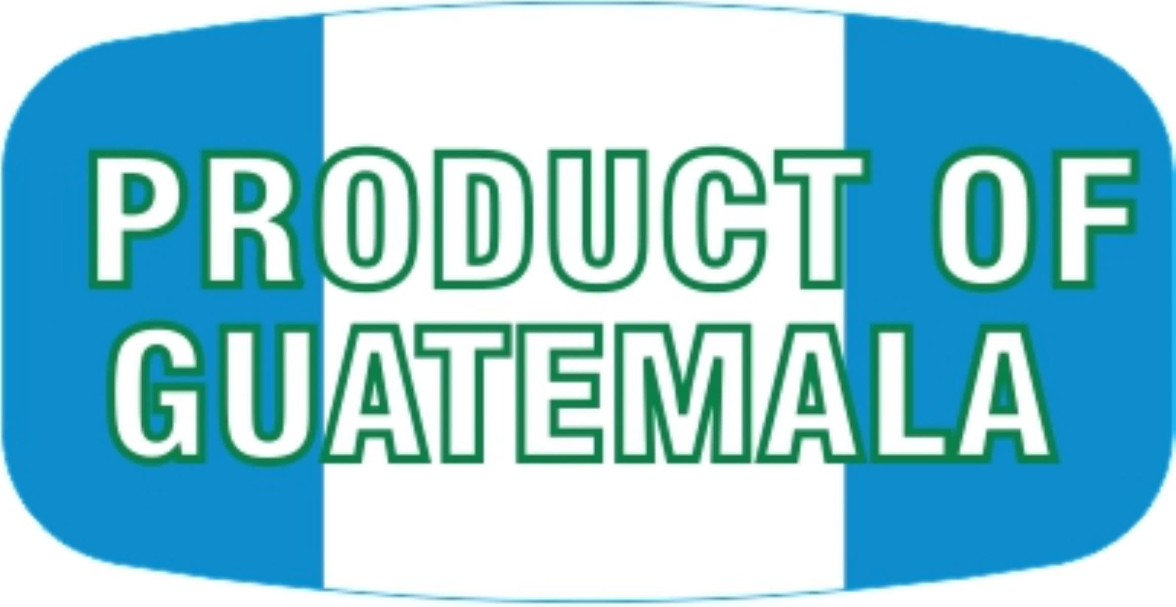Product of Guatemala Origin Label 0.625X1.25 IN Green Blue White Short Oval 1000 Count/Roll 60 Rolls/Case