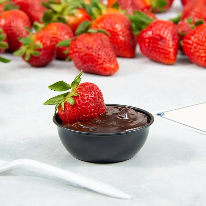 Solo® Sauces, Sides, & Sweets™ Souffle & Portion Cup 3.5 OZ PS Black Round 250 Count/Pack 10 Packs/Case 2500 Count/Case
