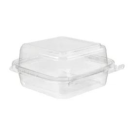 Safe-T-Fresh® Deli Container Hinged With Dome Lid 26.9 OZ RPET Clear Square 272/Case