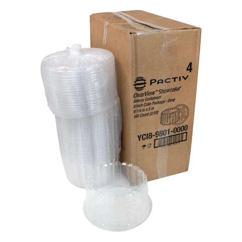 Cake Container & Lid Combo With Dome Lid 9.25X5 IN OPS Clear Round Deep 100/Case