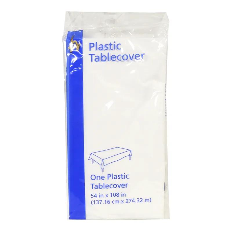 Table Cover 54X108 IN Plastic White 12/Case