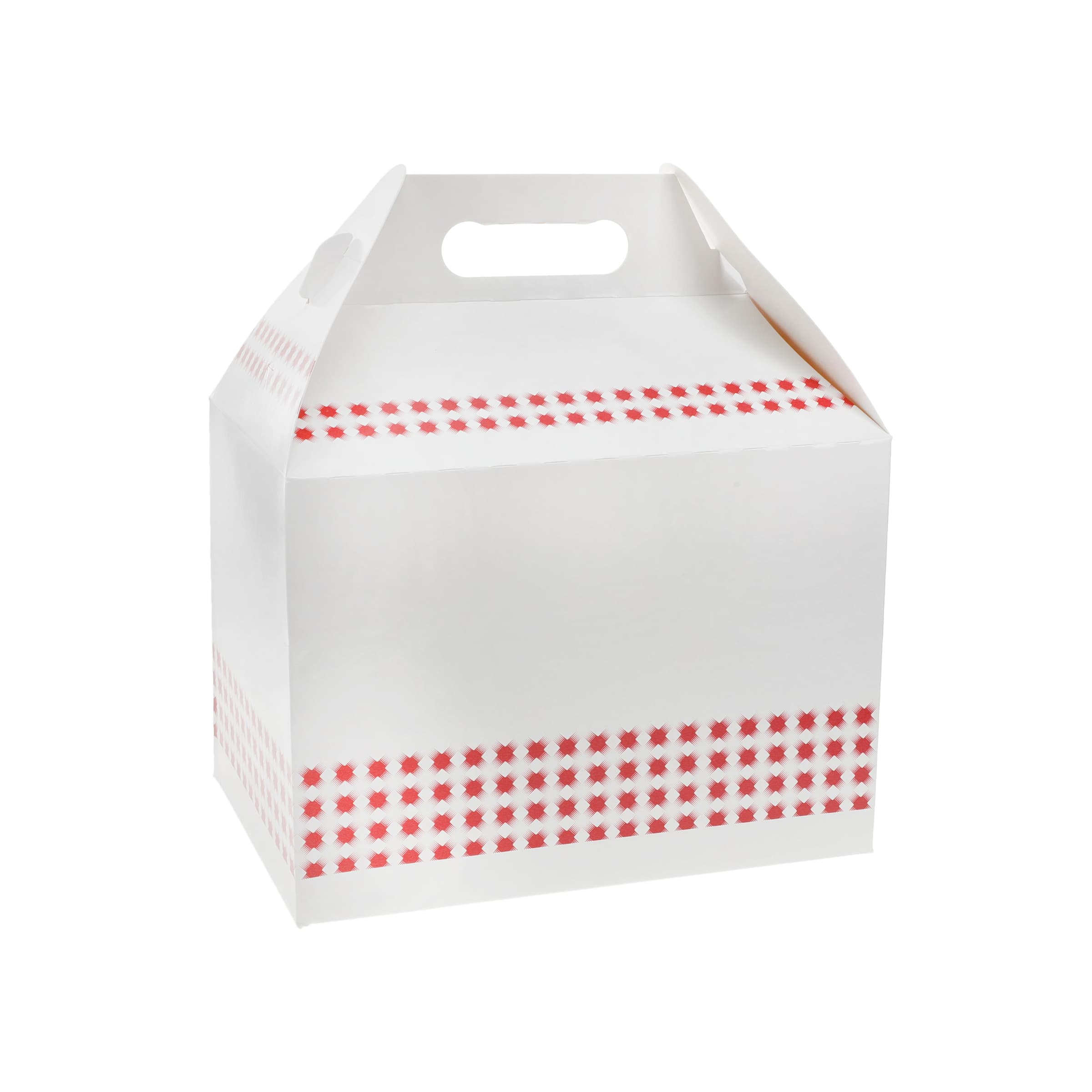 Lunch Take-Out Box Barn 9X5.9X3.1 IN Paperboard White Red 150/Case