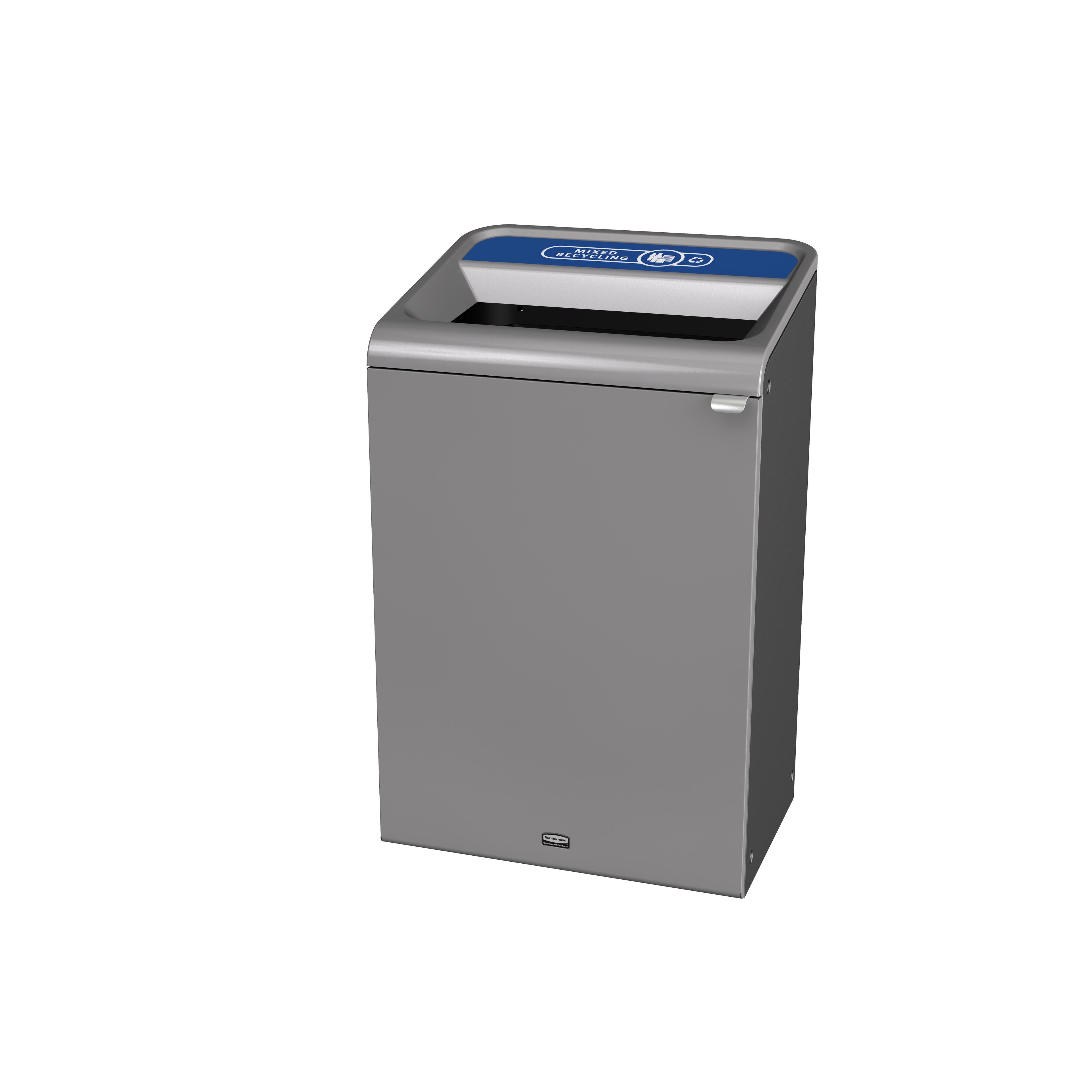 Configure Mixed Recycling 1-Stream Recycling Bin 27.63X22.25X42.25 IN 33 GAL Gray Metal 1/Each