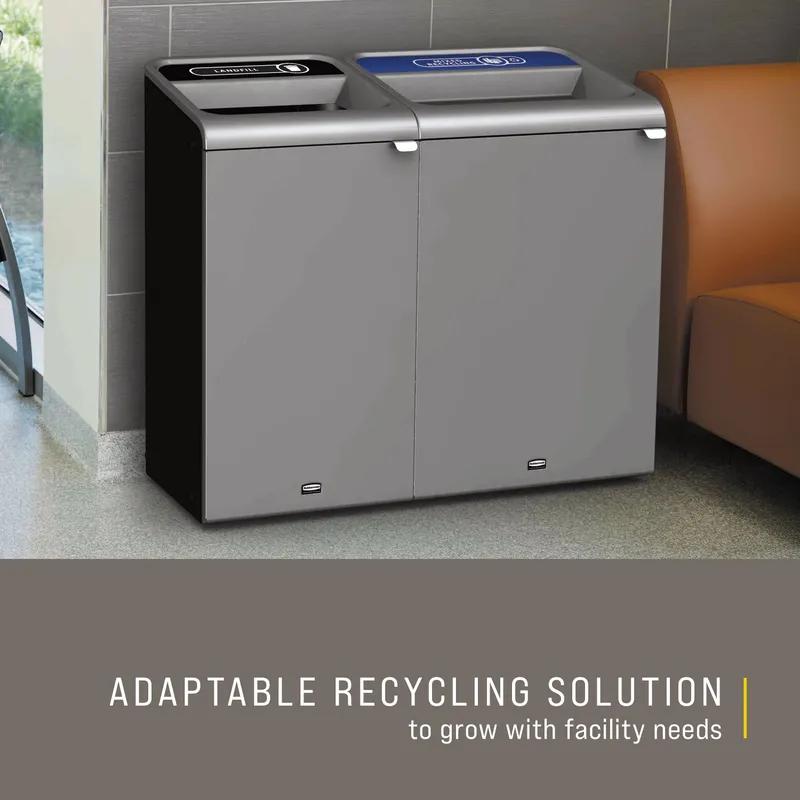 Configure Mixed Recycling 1-Stream Recycling Bin 27.63X22.25X42.25 IN 33 GAL Gray Metal 1/Each