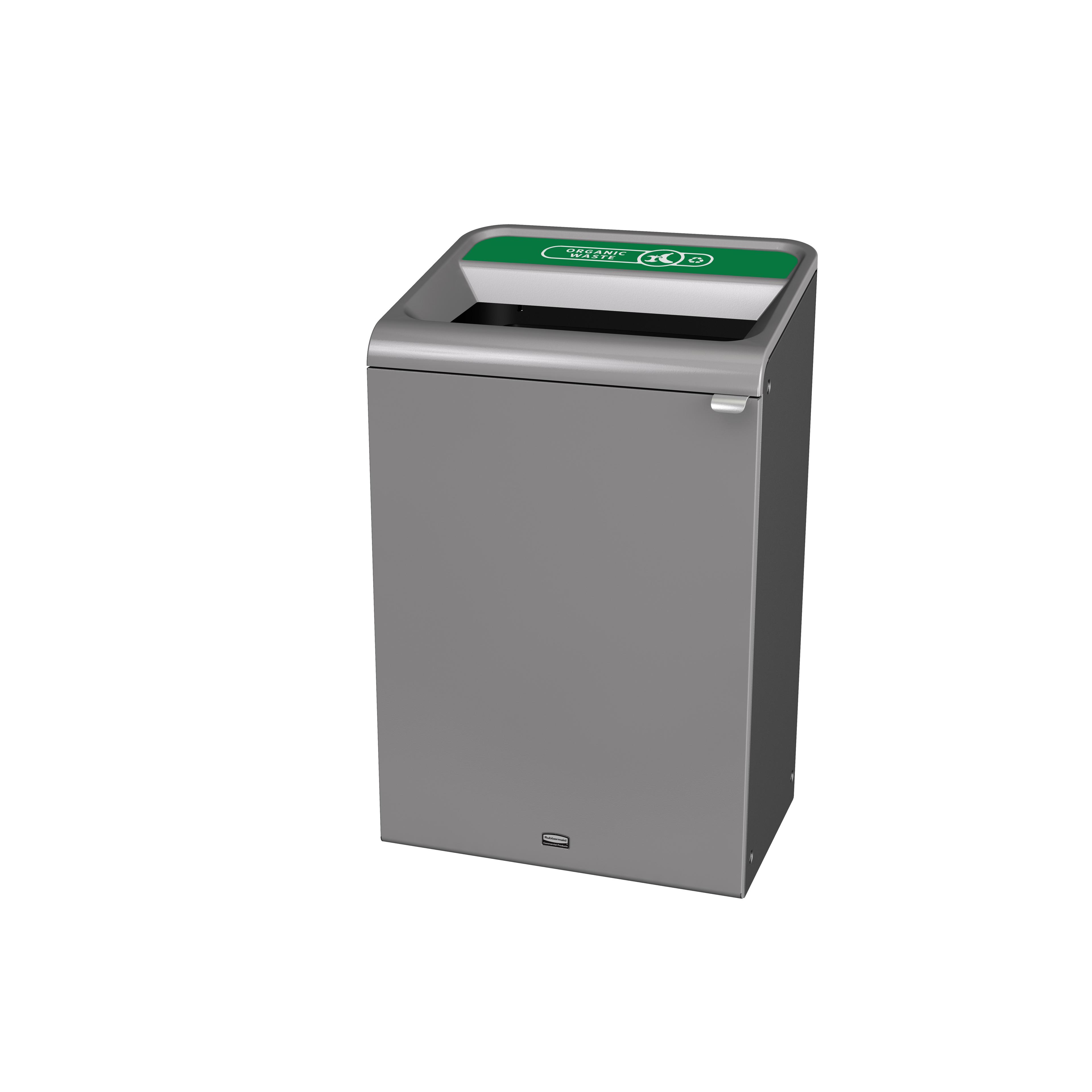 Configure™ Compost 1-Stream Recycling Bin & Lid 24.05X19.50X37.97 IN 33 GAL Gray Metal 1/Each