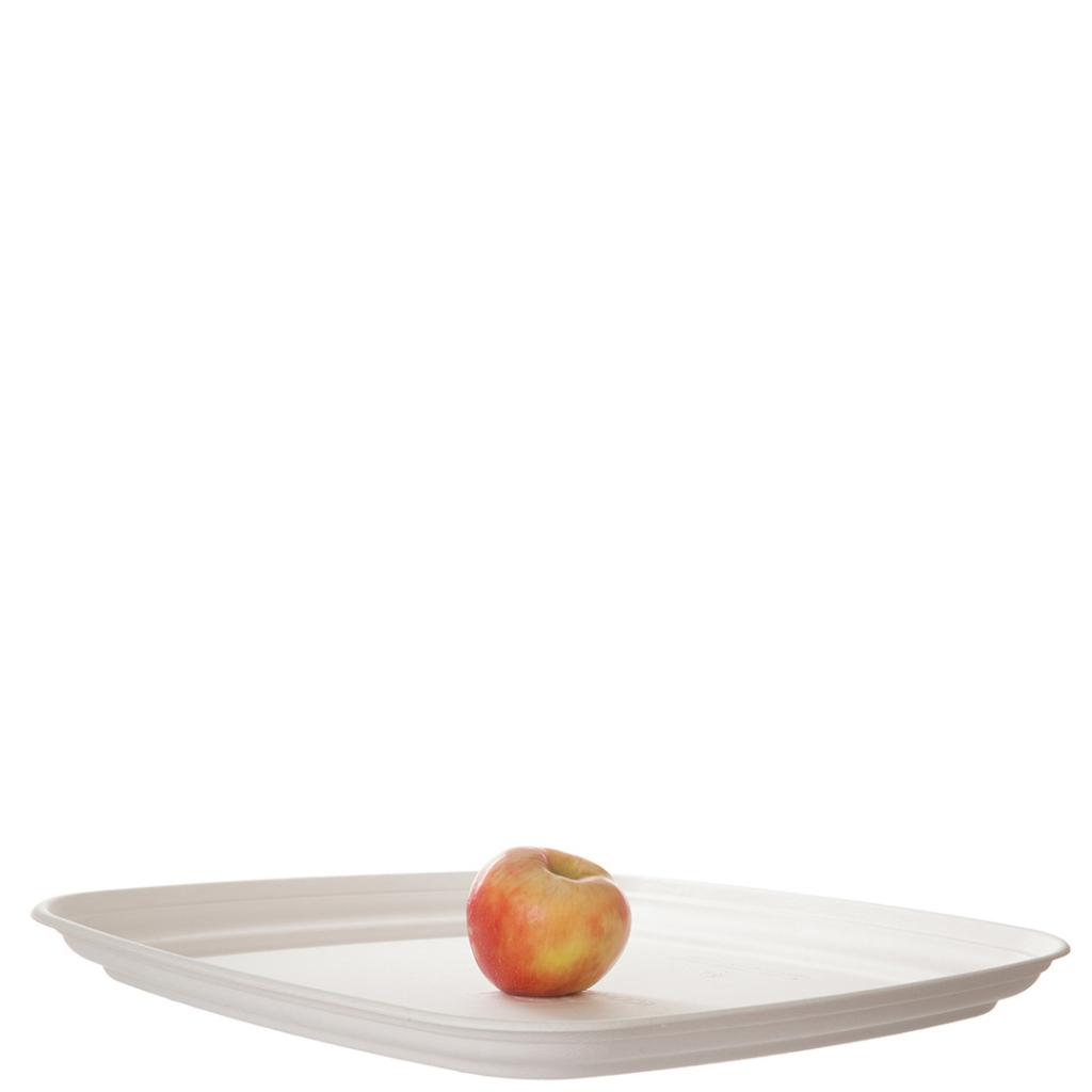 Regalia Serving Tray Base 16X16X1.3 IN Sugarcane White Square 100/Case