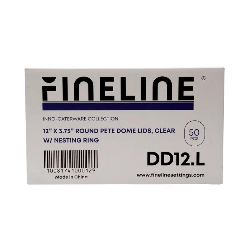 Lid Dome 12 IN PET Clear Round For Container Nesting Ring Unhinged 50/Case