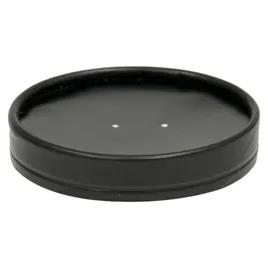 Lid Flat Paper Black Round For 8-10-12 OZ Container 500/Case