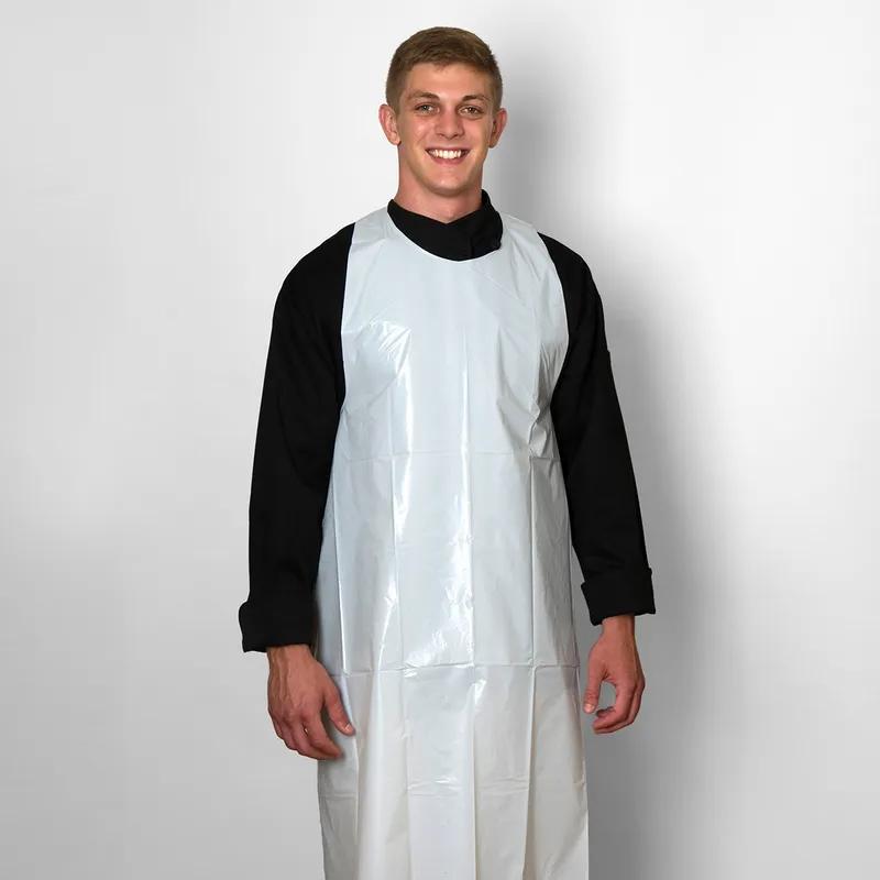 Apron 28X46 IN White 1.25MIL Embossed PE Die Cut 500/Case