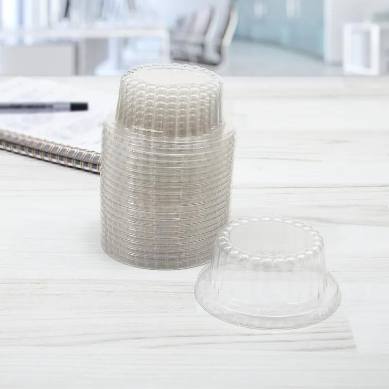 Solo® Lid Dome 3.126X1.25 IN PET Clear Round For 3.5 OZ Cold Container Freezer Safe 100 Count/Pack 10 Packs/Case