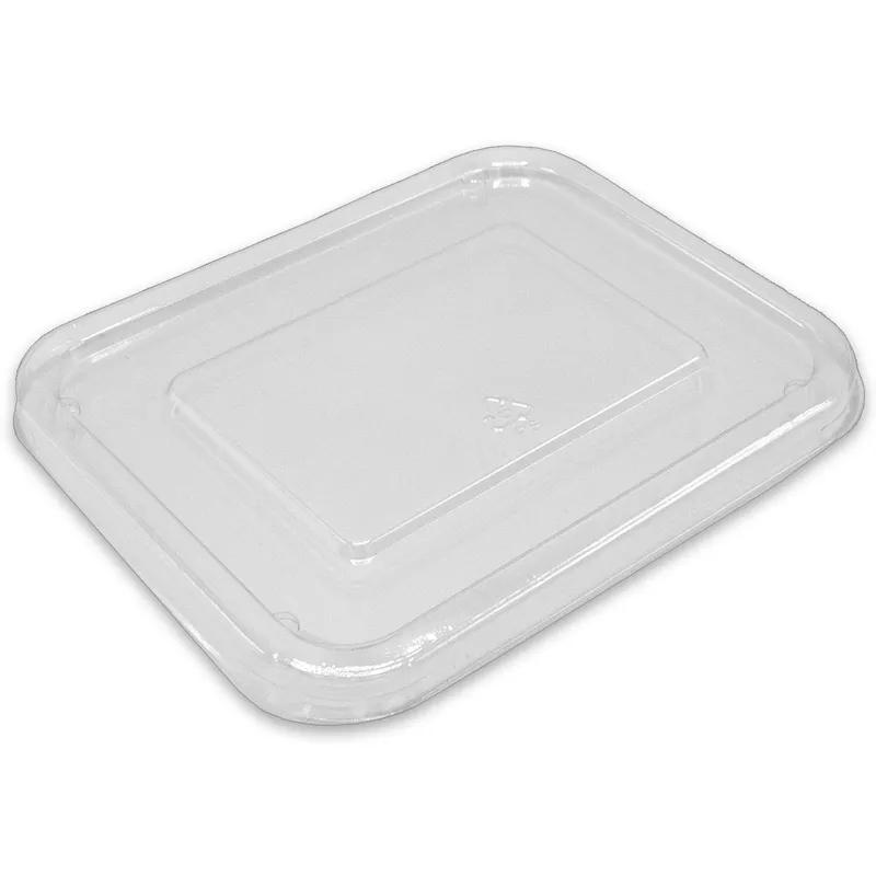 Lid Flat 1 Compartment PS Clear Oblong For 24-32 OZ Compartment Tray Unhinged 250/Case