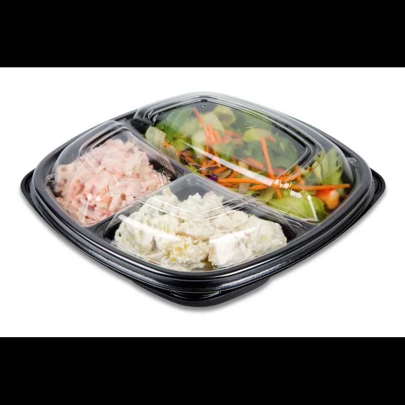 Lid Dome 10.25 IN 3 Compartment PS Clear For Plate Unhinged 160/Case