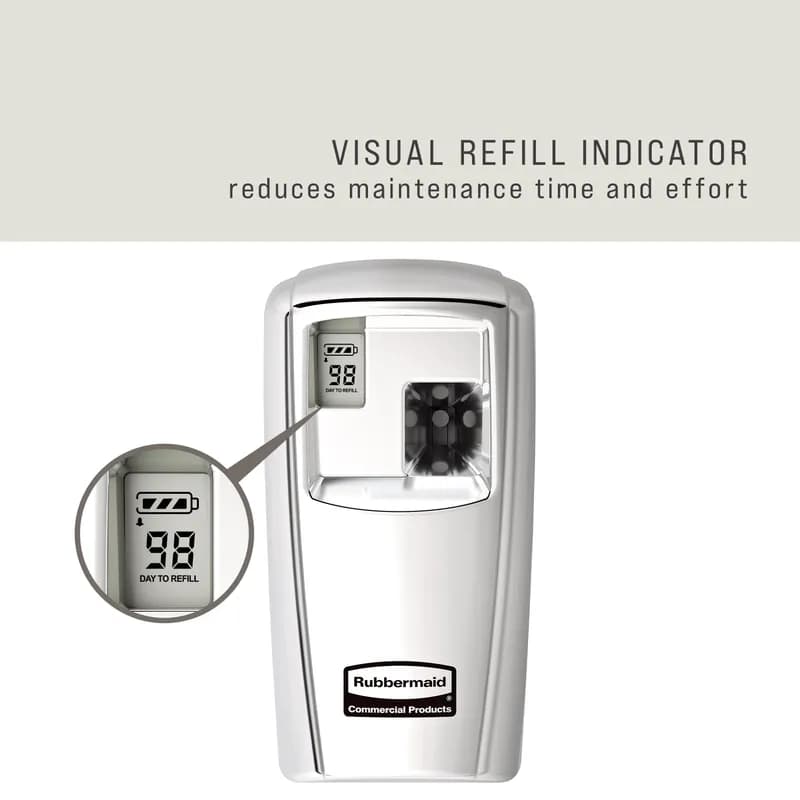Microburst® 3000 Air Freshener Dispenser Chrome Plastic 4.01X3.25X6.63 IN LCD Display 6/Case