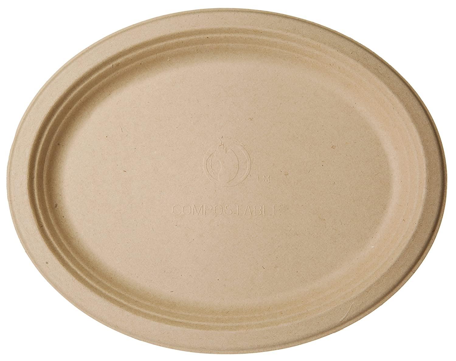 Serving Tray Base 7X10 IN Pulp Fiber Kraft Oval 500/Case