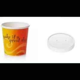Soup Food Container Base & Lid Combo With Plastic Lid 8 OZ Paper Great Day Round 250/Case
