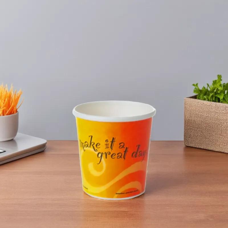 Soup Food Container Base & Lid Combo With Plastic Lid 8 OZ Paper Great Day Round 250/Case