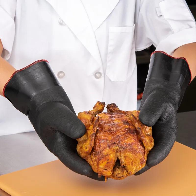 San Jamar Oven Mitt 16 IN Neoprene Black Up to 500 Degrees Fahrenheit 1/Pair