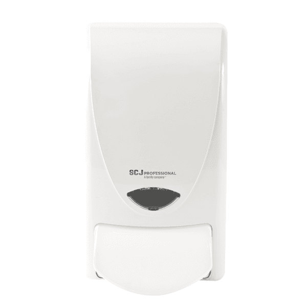Proline Curve Hand Sanitizer & Soap Dispenser 1000 mL White Plastic Manual Surface Mount 1/Each