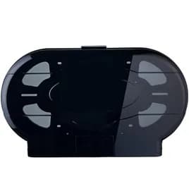 Toilet Paper Dispenser 19.5X4.75X11.5 IN Wall Mount Black 2-Roll Side-by-Side High Capacity 9IN Roll 1/Each