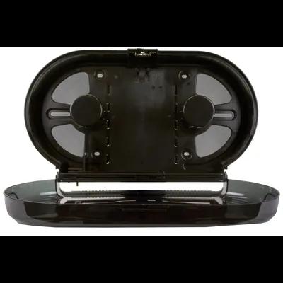 Toilet Paper Dispenser 19.5X4.75X11.5 IN Wall Mount Black 2-Roll Side-by-Side High Capacity 9IN Roll 1/Each