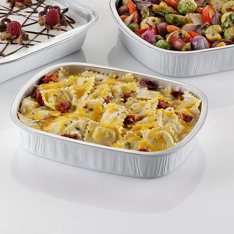 Take-Out Container Base 9.75X7.75X1.75 IN Aluminum Silver Oblong 150/Case