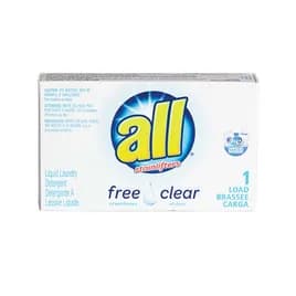 All Free & Clear Unscented Laundry Detergent 1.6 FLOZ Liquid Coin Vend 100/Case
