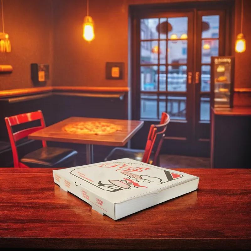 Pizza Box 14X14 IN Corrugated Cardboard White Stock Print 50/Bundle