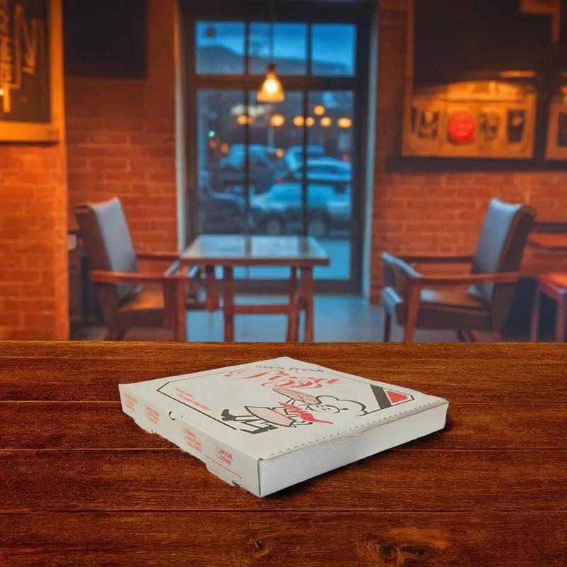 Pizza Box 14X14 IN Corrugated Cardboard White Stock Print 50/Bundle
