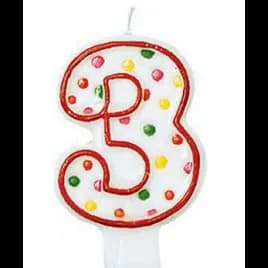 Number Candle #3 12/Pack