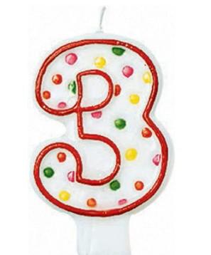 Number Candle #3 12/Pack