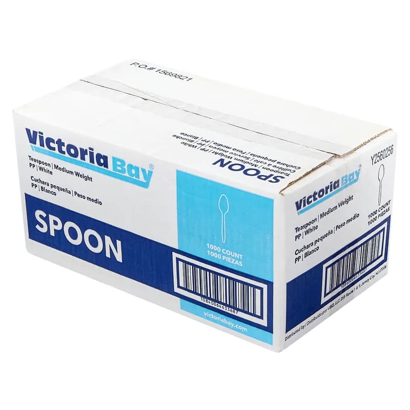 Victoria Bay Teaspoon PP White Medium Weight Unwrapped 1000/Case